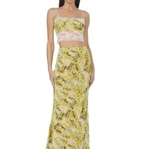 AFRM Yellow and Green Skirt Set
